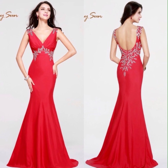 Pink Mermaid Style Prom Dress - Picture 6 of 6